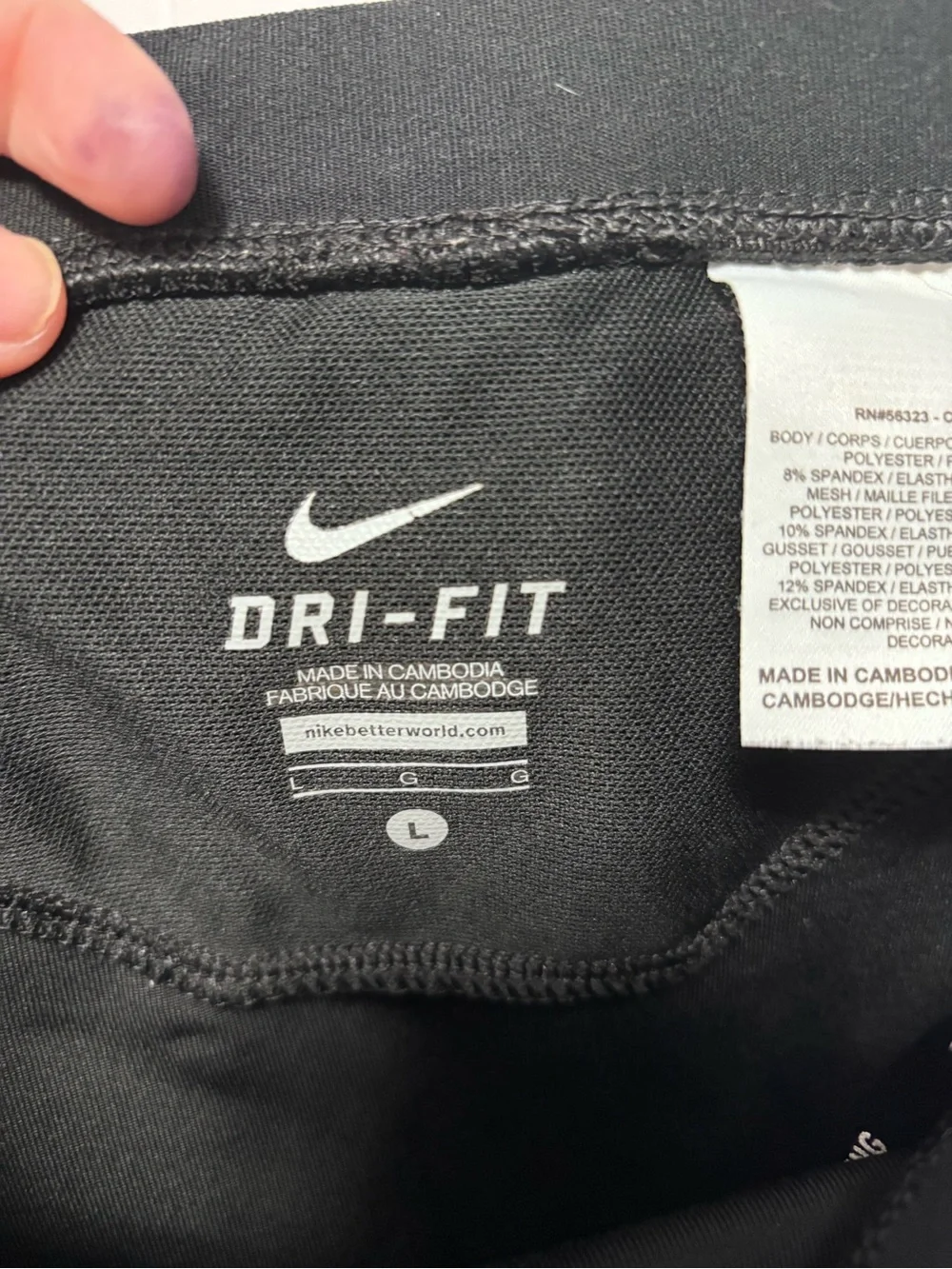 Nike Women Large Running Dri Fit Black Reflective Athletic Tights Tie Waist EUC